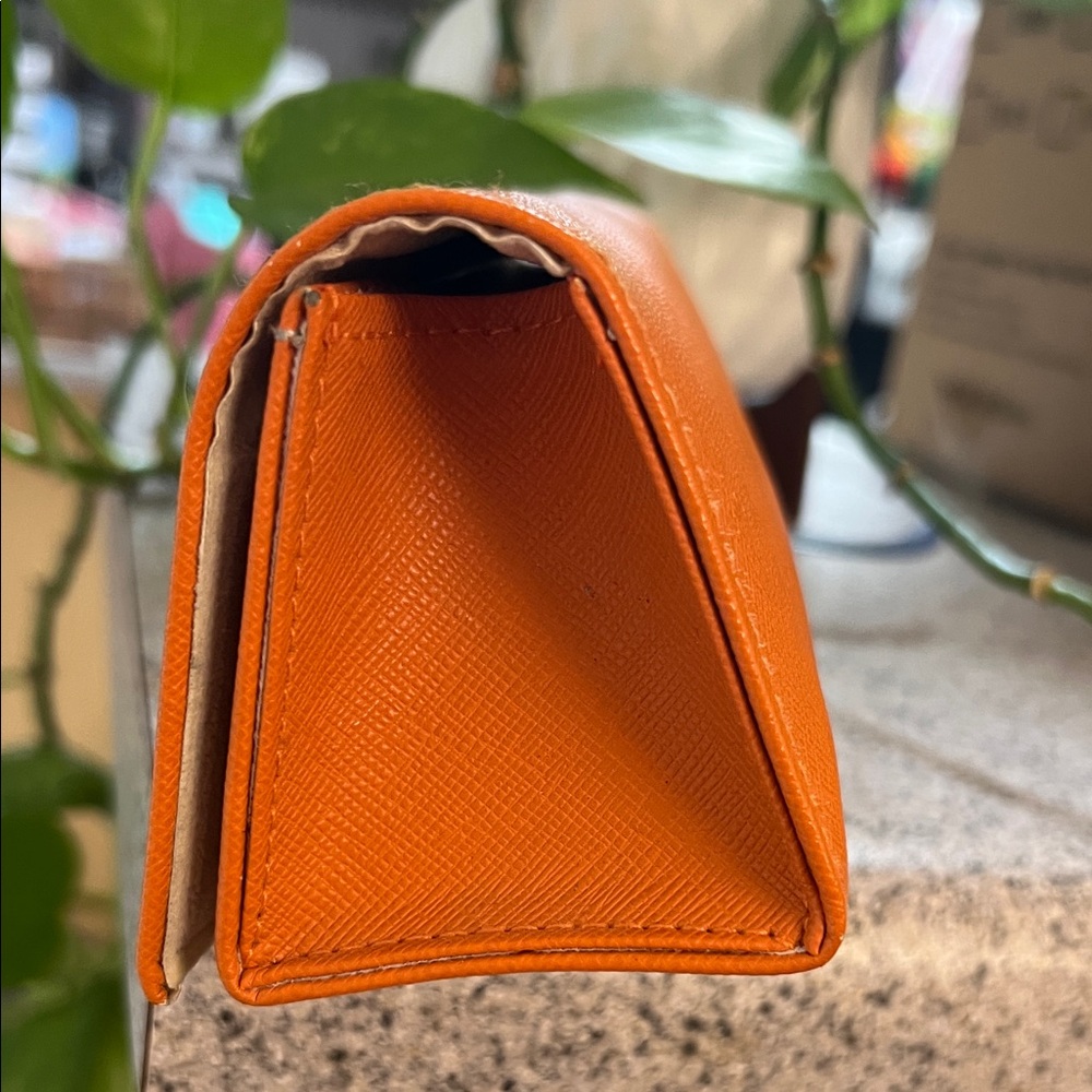 Tory Burch Vibrant Orange Glasses Case/Small Clutch - Picture 4 of 9